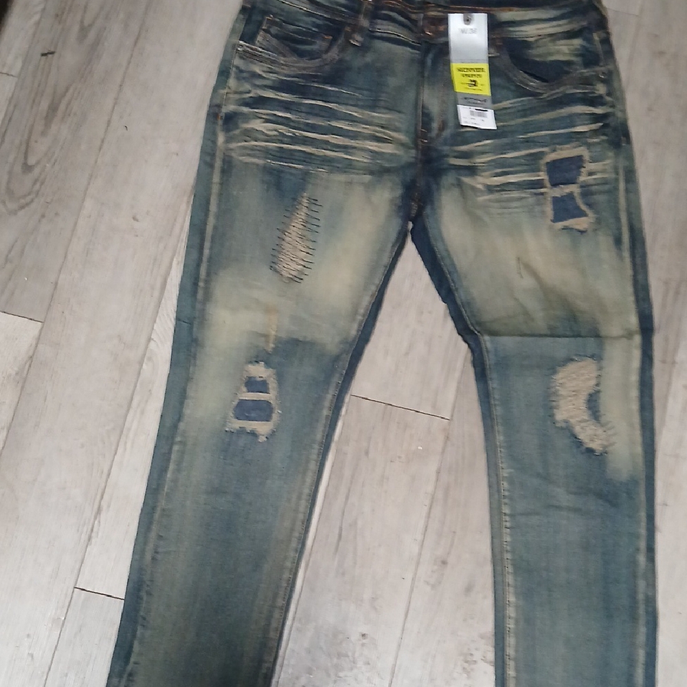 Distressed Blue Jeans